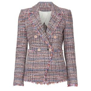 Veronica Beard Pink Theron Tweed Jacket Blazer size 18
